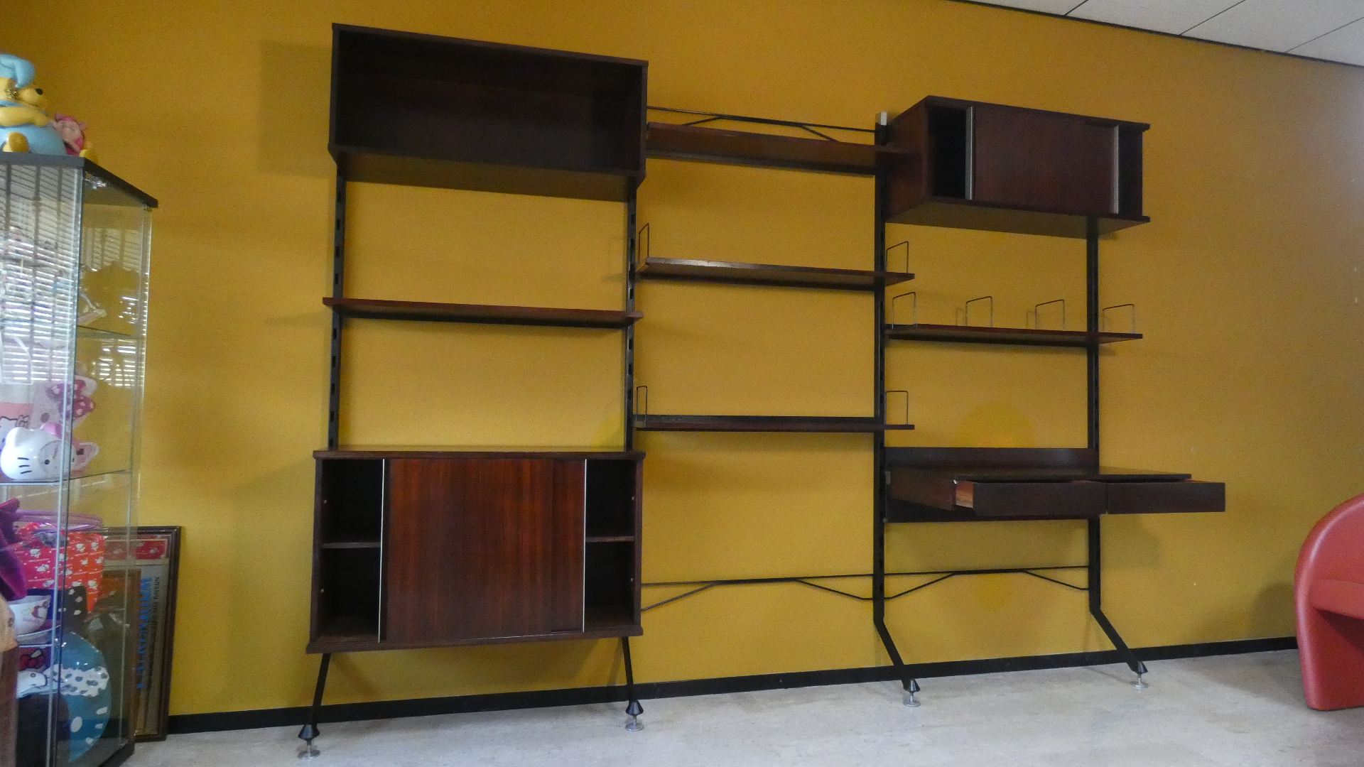 Libreria Urio con Elementi Modulari in Teak, disegnata da Ico & Luisa Parisi per MIM Roma, anni '60 - immagine 2