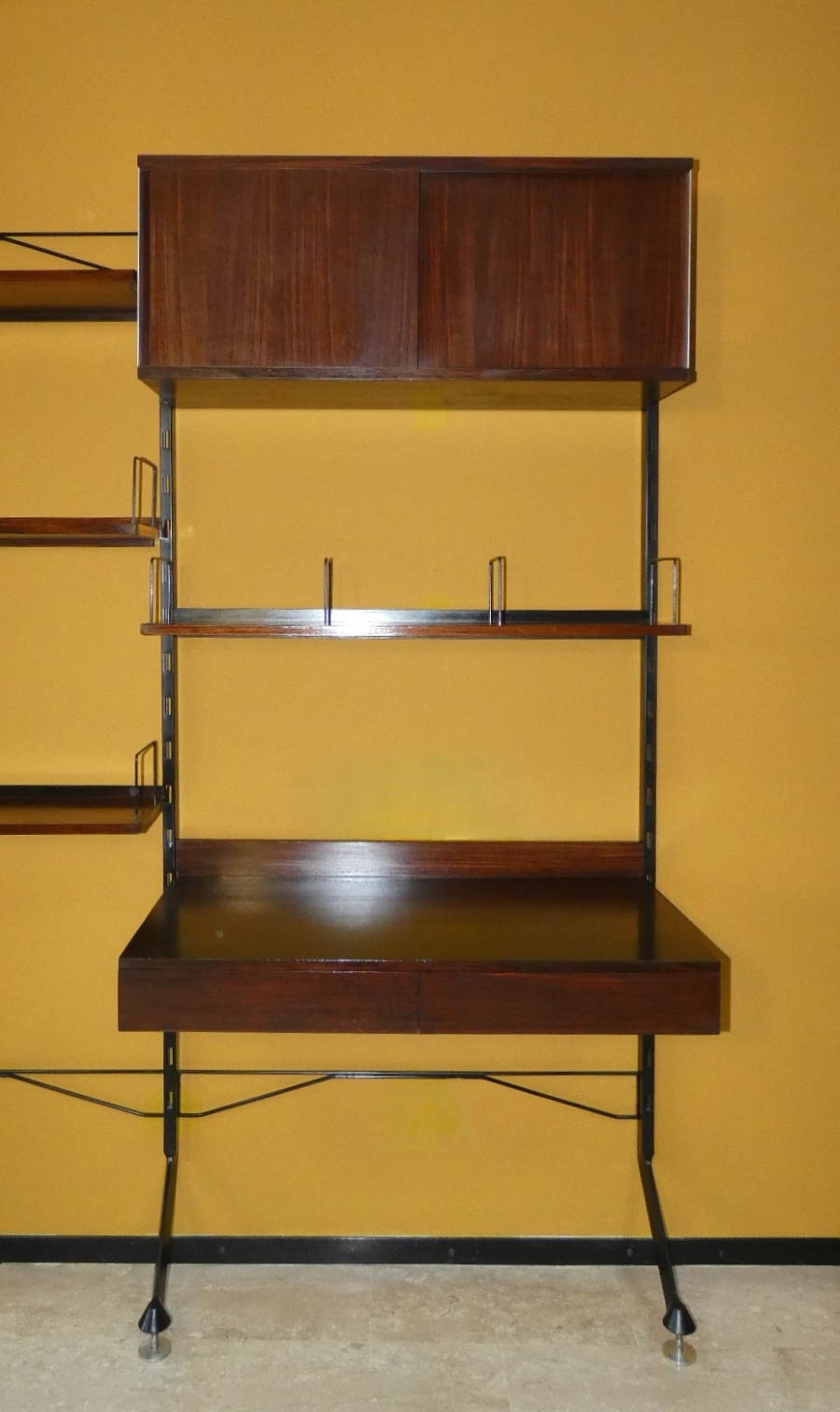Libreria Urio con Elementi Modulari in Teak, disegnata da Ico & Luisa Parisi per MIM Roma, anni '60 - immagine 3