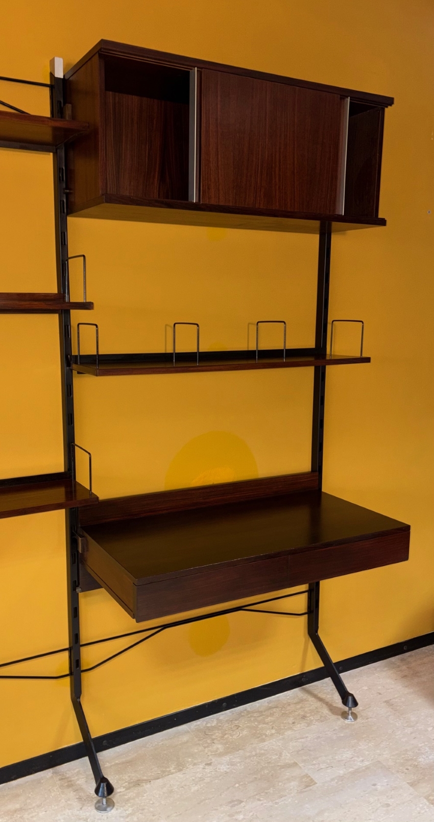 Libreria Urio con Elementi Modulari in Teak, disegnata da Ico & Luisa Parisi per MIM Roma, anni '60 - immagine 6