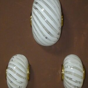 APPLIQUES IN VETRO DI MURANO DI F. FABBIAN, ITALIA ANNI 70- SET DI 3 PZ