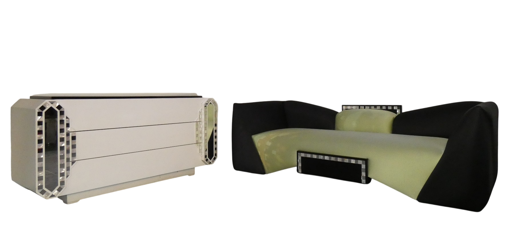 DIVANO E CASSETTIERA DI MANUEL DA COSTA PER ARPEX INTERNATIONAL, ITALIA ANNI '80