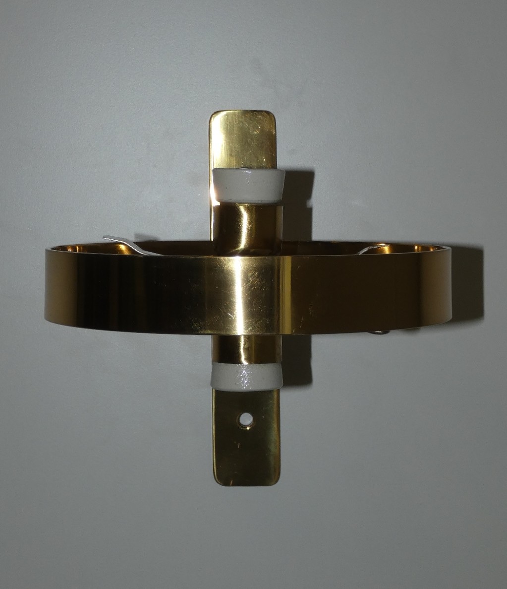 APPLIQUE A DOPPIA CALOTTA IN VETRO E OTTONE- ITALIA ANNI 60 - immagine 17