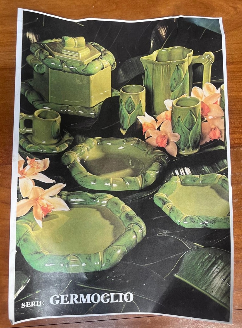 SET CARAFFA CON BICCHIERI + SERVIZIO CAFFE' LINEA GERMOGLIO DI COLIN MORROW PER ARPEX, ITALIA ANNI '70 - immagine 27