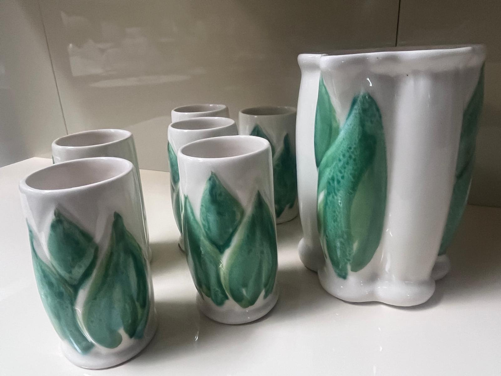 SET CARAFFA CON BICCHIERI + SERVIZIO CAFFE' LINEA GERMOGLIO DI COLIN MORROW PER ARPEX, ITALIA ANNI '70 - immagine 20