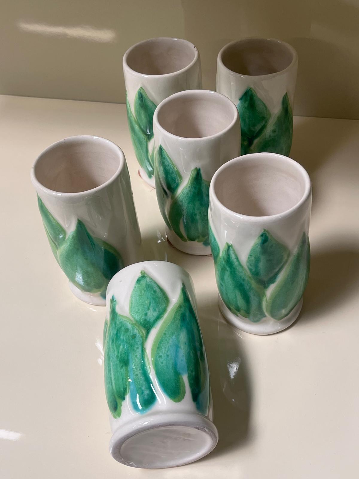 SET CARAFFA CON BICCHIERI + SERVIZIO CAFFE' LINEA GERMOGLIO DI COLIN MORROW PER ARPEX, ITALIA ANNI '70 - immagine 23